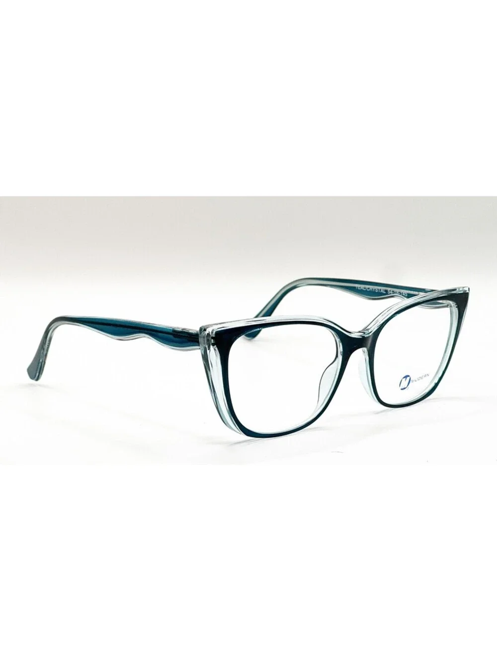 Modern Valentina Teal Crystal Cat Eye Authentic Eyeglass Frames 54-18-145